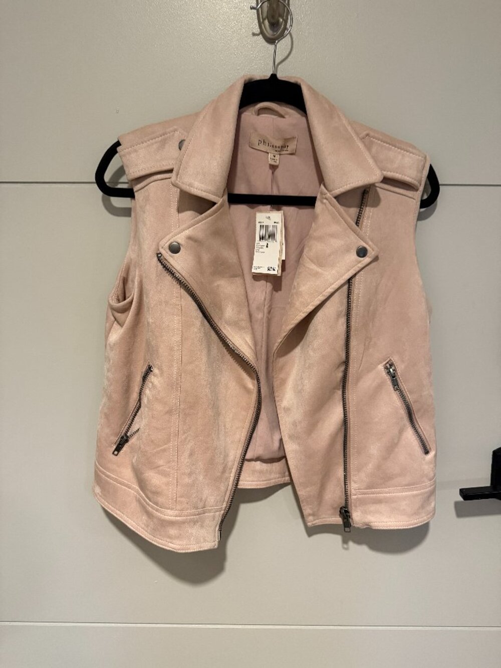 Philosophy Pink Suede Vest